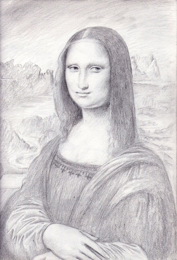 739x1081 Mona Lisa Sketch - Monalisa Drawing