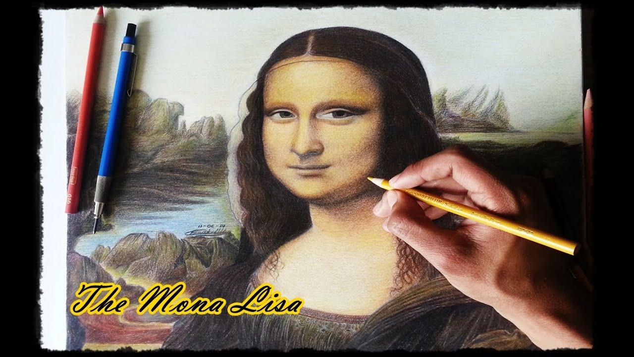 1280x720 Dibujando A La Mona Lisa De Leonardo Davinci - Monalisa Drawing