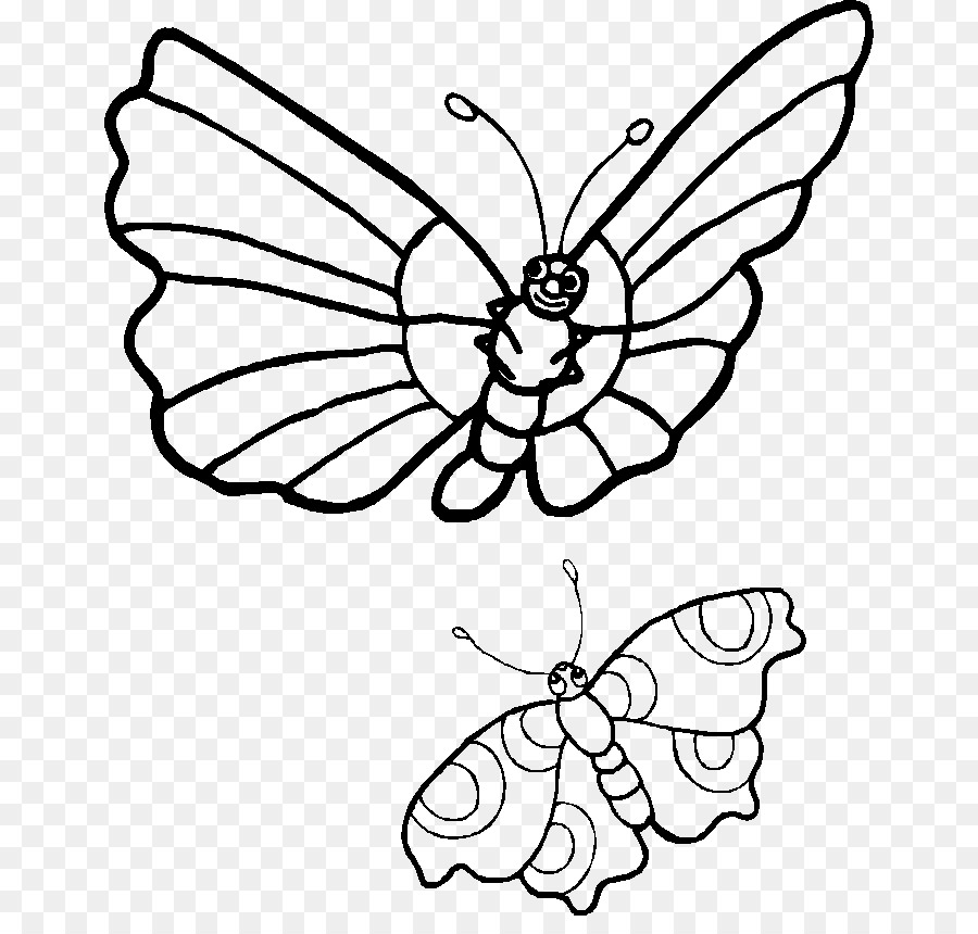 900x860 Drawing, Butterfly, Illustration, Transparent Png Image Clipart - Monarch Butterfly Drawing Black And White