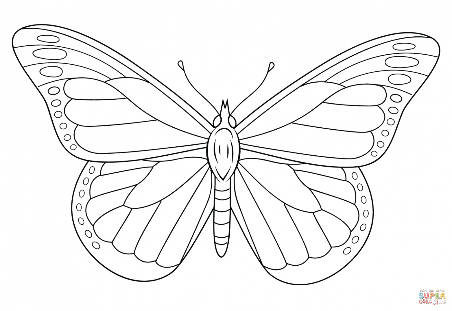 1563x1077 monarch butterfly coloring - Monarch Butterfly Drawing Black And White