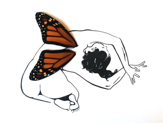 Monarch Butterfly Drawing Side at PaintingValley.com ...