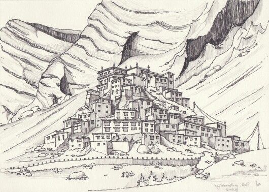 530x378 key monastery drawings sketches, drawings, key - Monastery Drawing