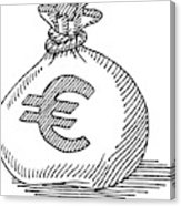 163x186 money bag euro sign drawing wood print - Money Bag Drawing