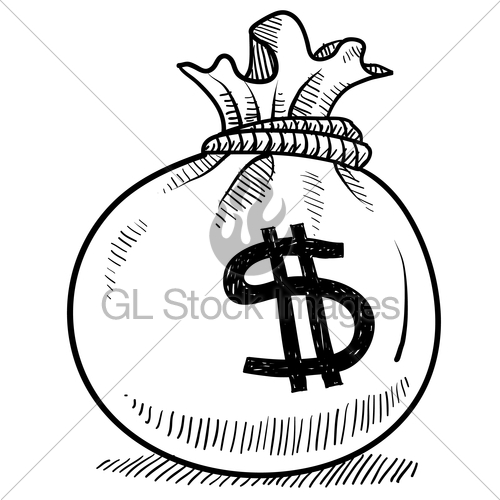 500x500 money bag sketch gl stock images - Money Bag Drawing