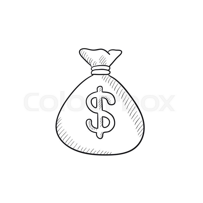 800x800 money bag vector sketch icon isolated stock vector colourbox - Money Bag Drawing