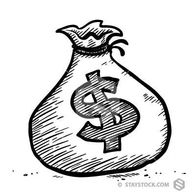 400x400 sketch money bag staystock - Money Bag Drawing