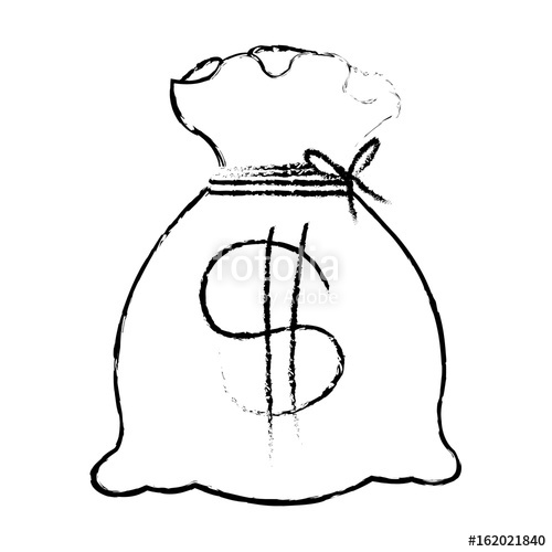 500x500 bank money bag icon vector illustration design draw stock image - Money Bag Drawing