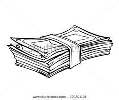 236x199 image result for drawing of notes of money money drawings - Money Roll Drawing