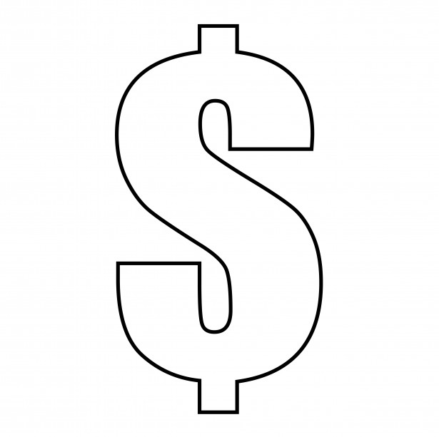 615x613 dollar sign outline free stock photo - Money Sign Drawing