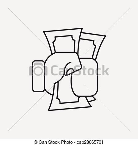 450x470 financial money symbol line icon vector clipart - Money Symbol Drawing