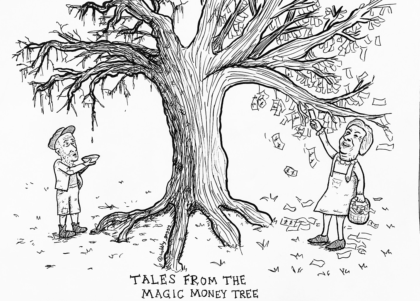 1434x1030 Money Tree Wobbly Bloggy - Money Tree Drawing