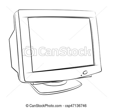 450x429 monitor sketch sketch of the old monitor - Monitor Drawing