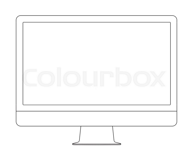 800x646 outline drawing pc monitor elegant stock vector colourbox - Monitor Drawing