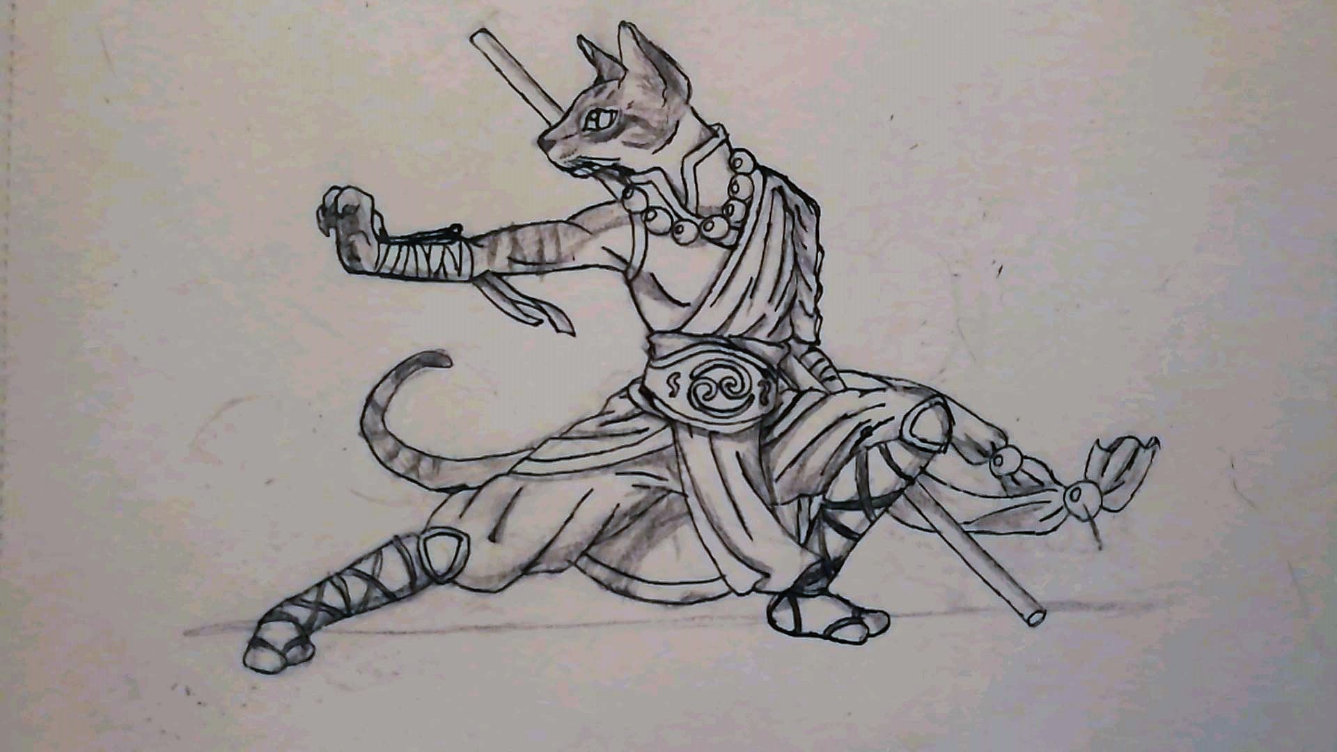 1920x1080 i drew my cat as a monk - Monk Drawing