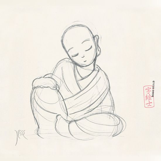 550x550 monk sketch - Monk Drawing