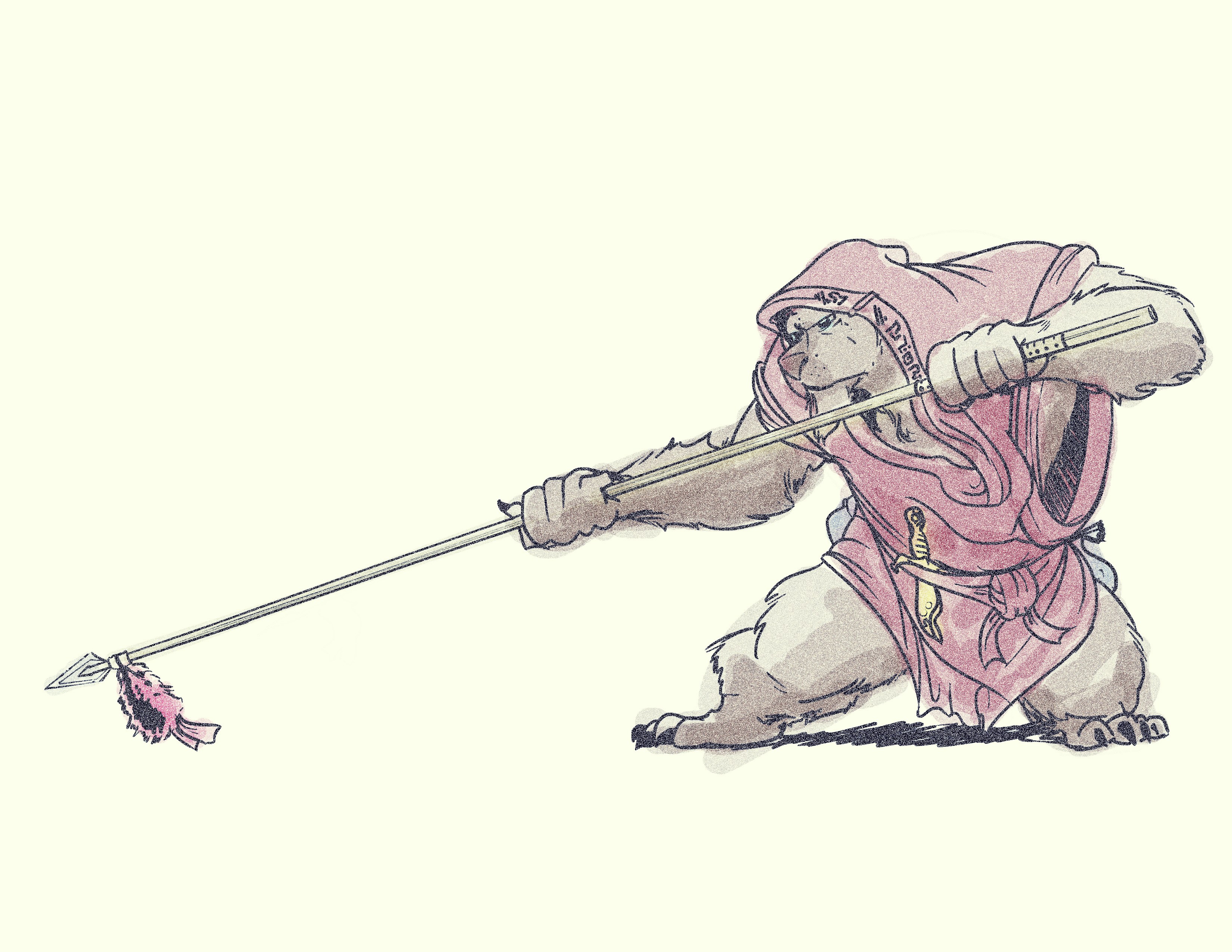 3300x2550 ursine monk character drawing - Monk Drawing