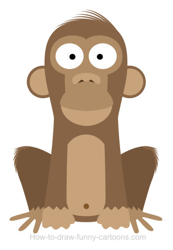 350x504 Drawing A Monkey Cartoon - Monkey Cartoon Drawing