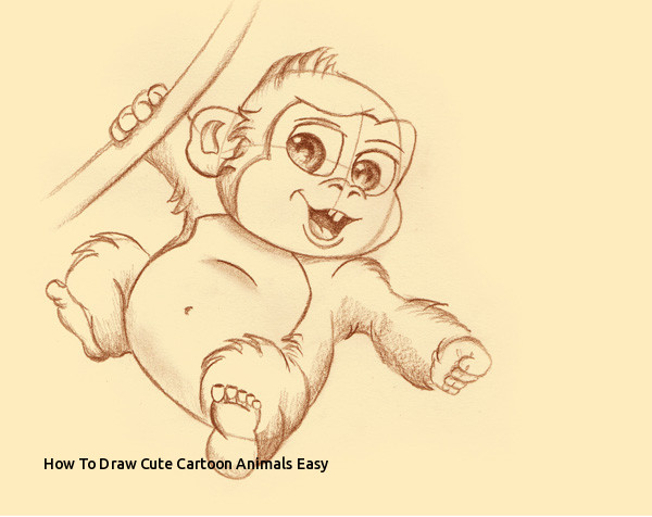 600x476 How To Draw Cute Cartoon Animals Easy Monkey Drawing Cute - Monkey Drawing