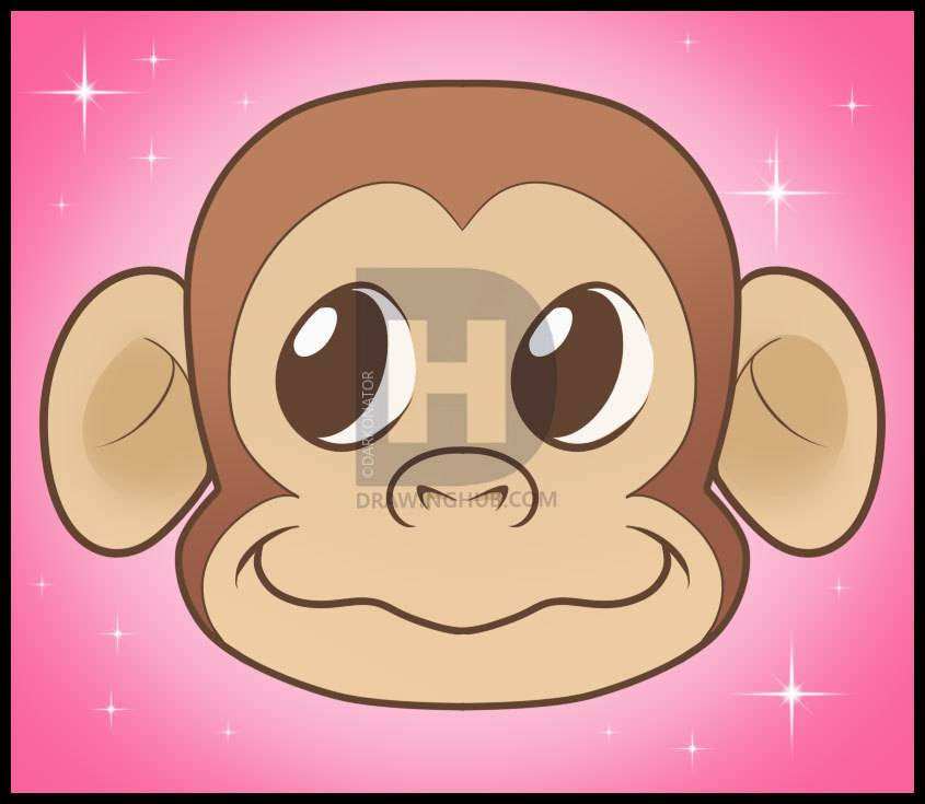 845x735 How To Draw A Monkey Face, Step - Monkey Drawing