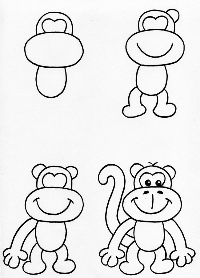 650x900 Easy Cool Things To Draw In One Place Start Your Drawing Journey - Monkey Drawing Easy