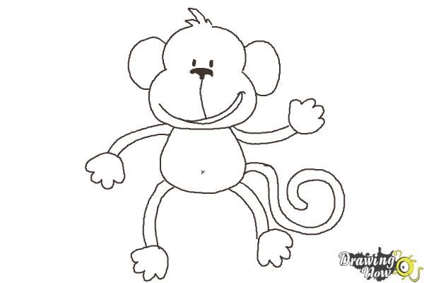 600x400 How To Draw A Monkey Step - Monkey Drawing Easy