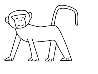 333x250 How To Draw A Monkey - Monkey Drawing Easy