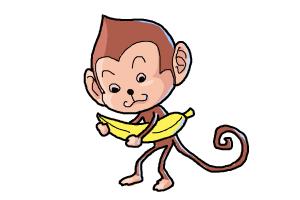 300x200 How To Draw A Monkey For Kids - Monkey Drawing For Kids