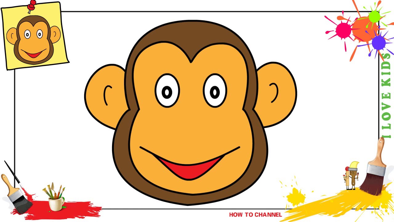 1280x720 How To Draw A Monkey - Monkey Drawing For Kids