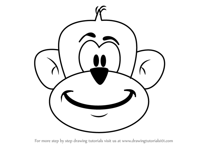 800x567 Learn How To Draw A Monkey Head For Kids - Monkey Drawing For Kids