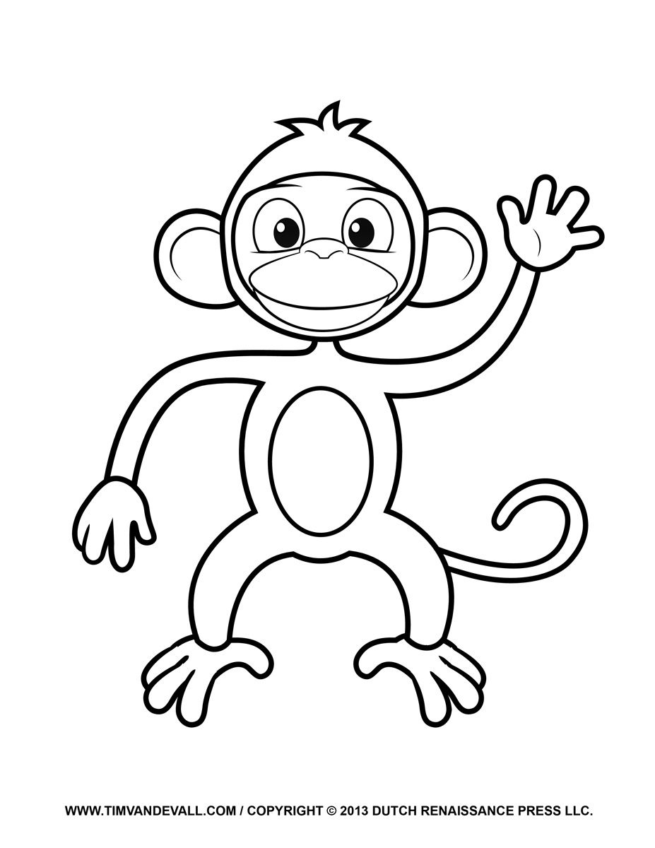 927x1200 monkey drawing childrens for free download - Monkey Drawing For Kids