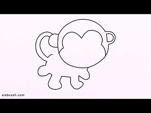 480x360 K How To Draw Monkey For Kids Step - Monkey Drawing For Kids