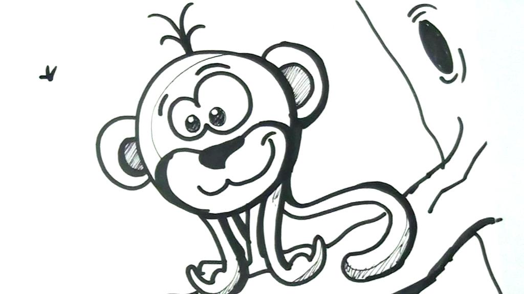 1024x576 Easy Monkey Drawing How Do You Draw A Monkey Art For Kids How - Monkey Drawing For Kids