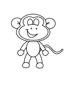215x320 how to draw cartoons monkey - Monkey Drawing Images