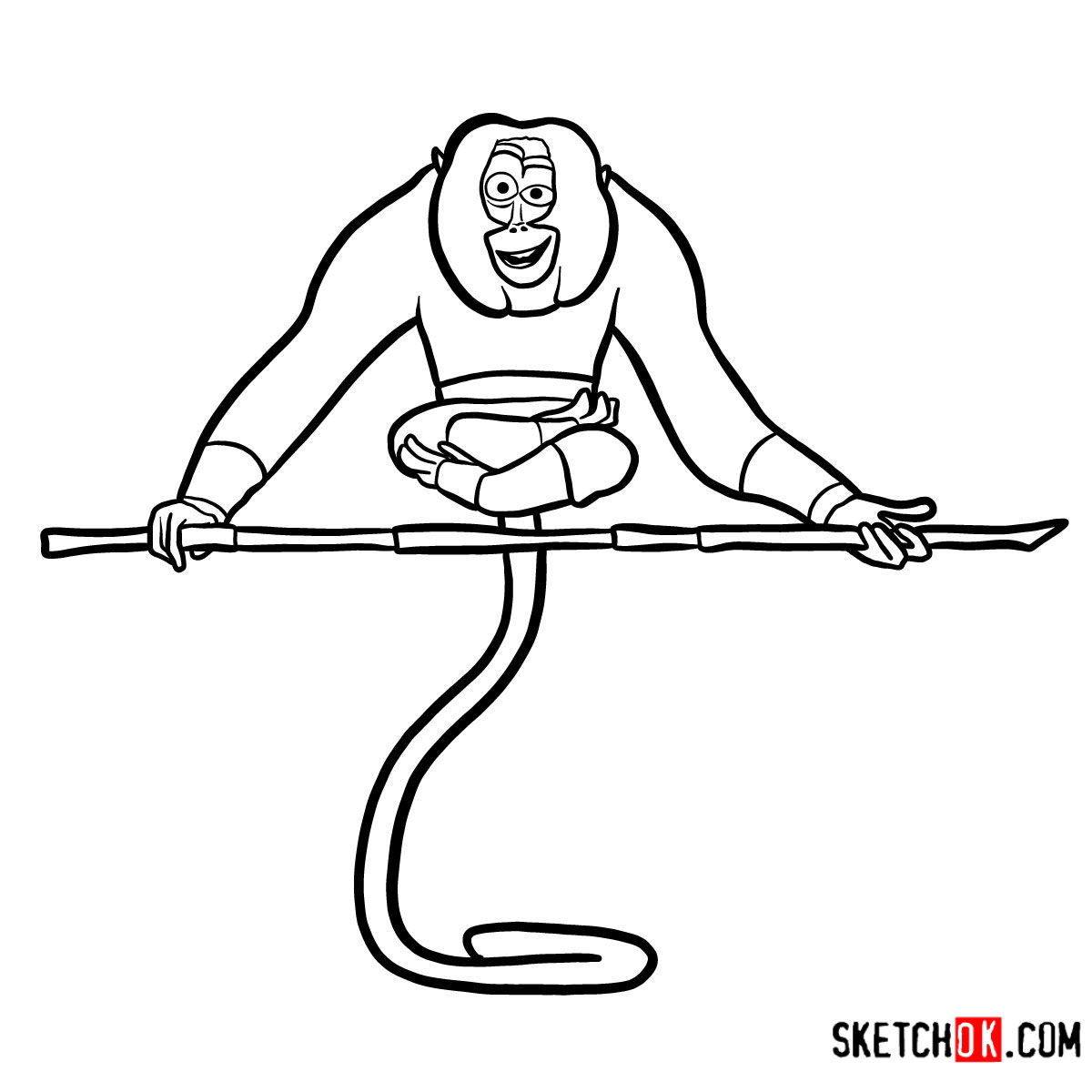 1200x1200 How To Draw Master Monkey Kung Fu Panda - Monkey Drawing Images