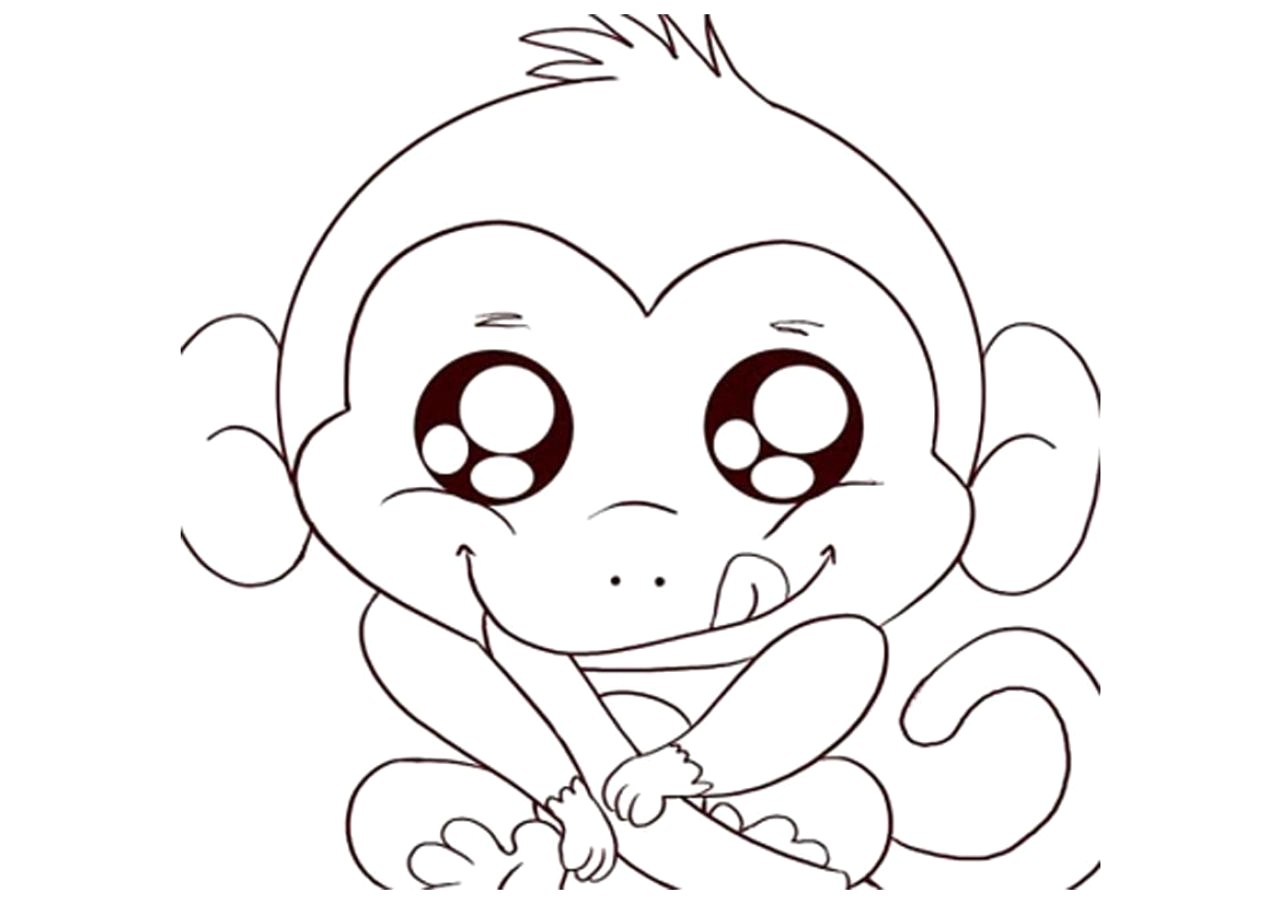 1280x904 Monkey Drawing Cute - Monkey Drawing Images