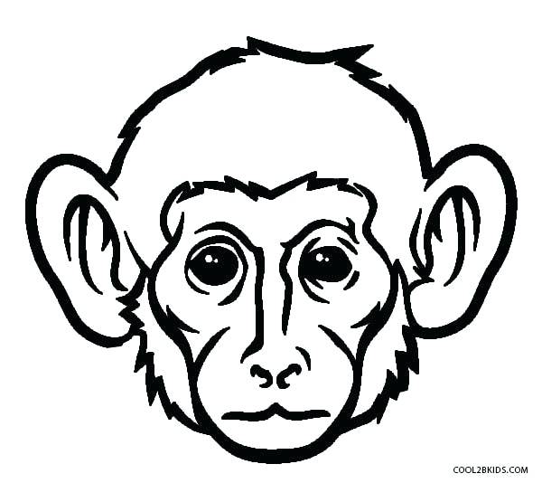 600x534 Monkey Face Drawing Music Notes Clipart House Clipart Online - Monkey Drawing Images