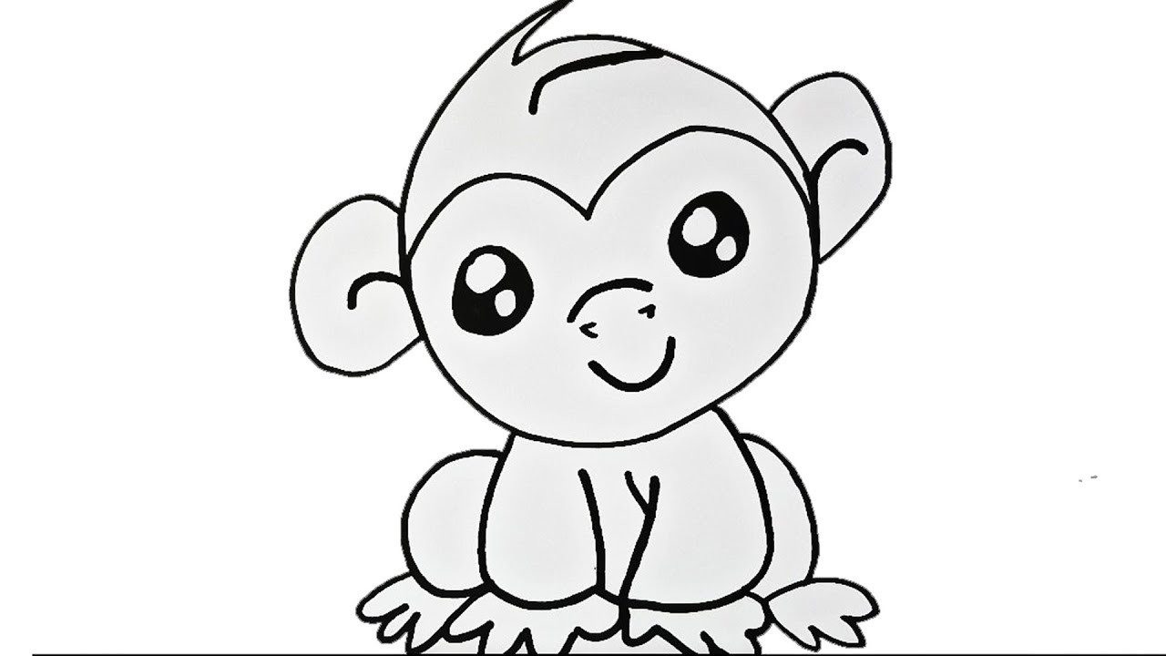 1280x720 How To Draw A Monkey, Draw Animals Easy Step - Monkey Drawing Step By Step