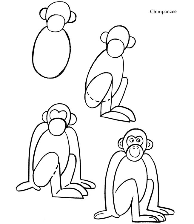 650x750 Welcome To Dover Publications Jai Drawings, Animal - Monkey Drawing Step By Step
