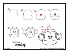 236x182 How To Draw A Monkey - Monkey Drawing Step By Step