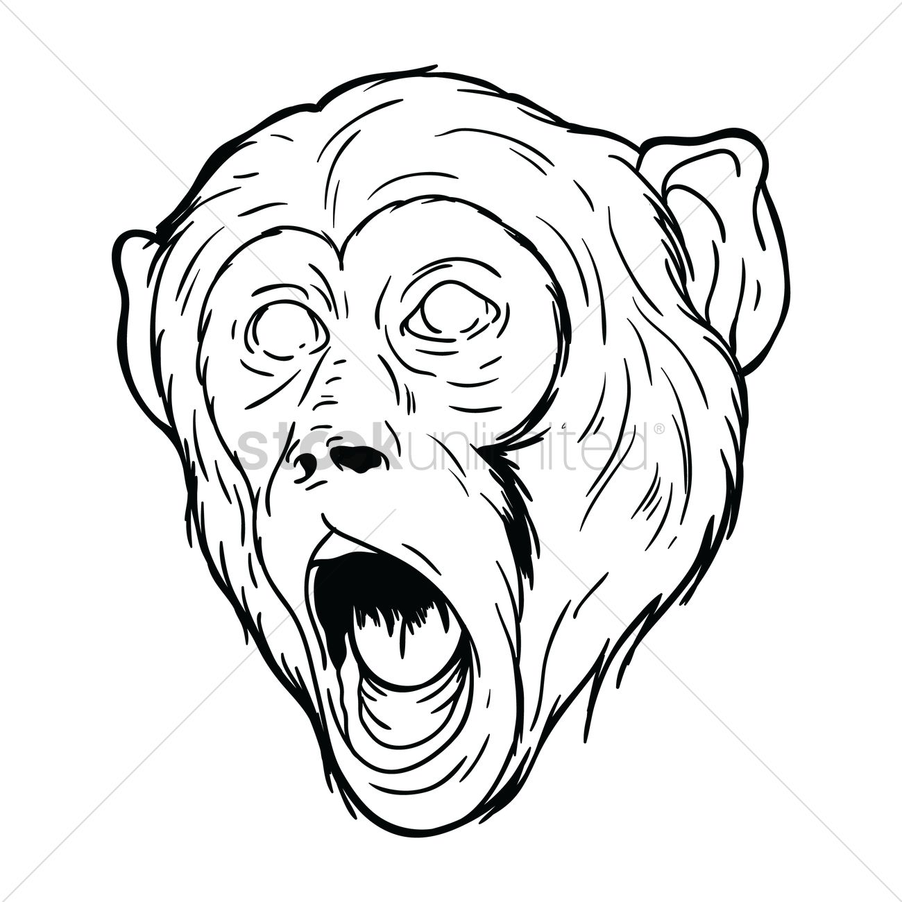 1300x1300 Free Monkey Face Vector Image - Monkey Face Drawing