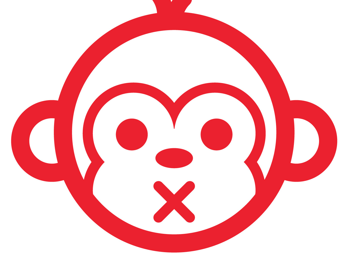 1387x1061 how to create a monkey face with vector line work - Monkey Face Drawing