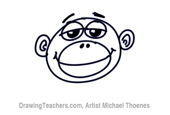 550x373 How To Draw A Funny Monkey Face - Monkey Face Drawing