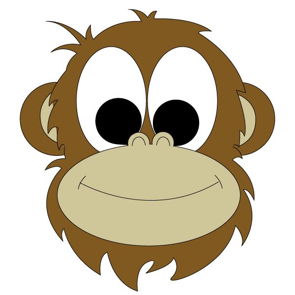 600x600 Monkey Face Drawing - Monkey Face Drawing