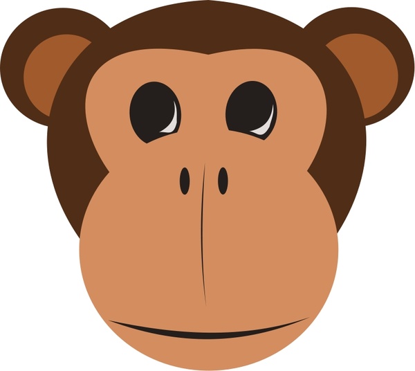 600x536 Monkey Face Free Vector In Open Office Drawing - Monkey Face Drawing
