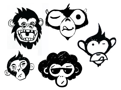 400x300 Monkey Faces - Monkey Face Drawing