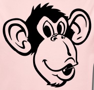 190x181 Super Stupid Tees Monkey Face Long Sleeved One Size - Monkey Face Drawing