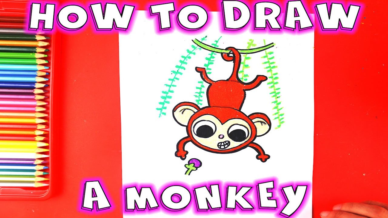 1280x720 How To Draw A Monkey Hanging From A Tree - Monkey Hanging From Tree Drawing