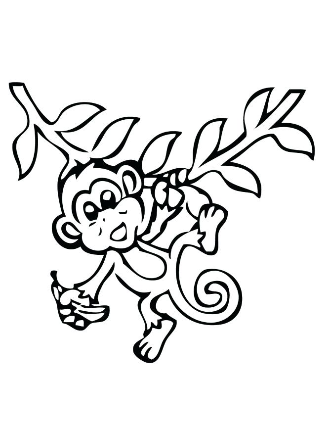 670x867 Cartoon Monkey Hanging In Tree Vector Image From Clipart Maker - Monkey Hanging From Tree Drawing