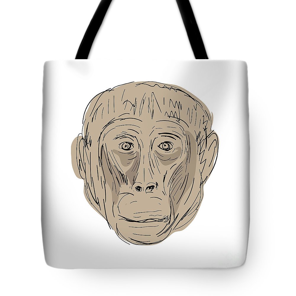 1000x1000 gelada monkey head drawing tote bag for sale - Monkey Head Drawing