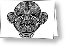 226x170 hand drawing monkey head avatar, chinese zodiac sign art print - Monkey Head Drawing